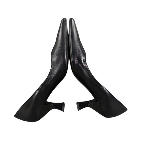 Charles David Shoes Womens 6 Pump Heels Leather Black Spool Square Toe Fashion - Picture 10 of 15